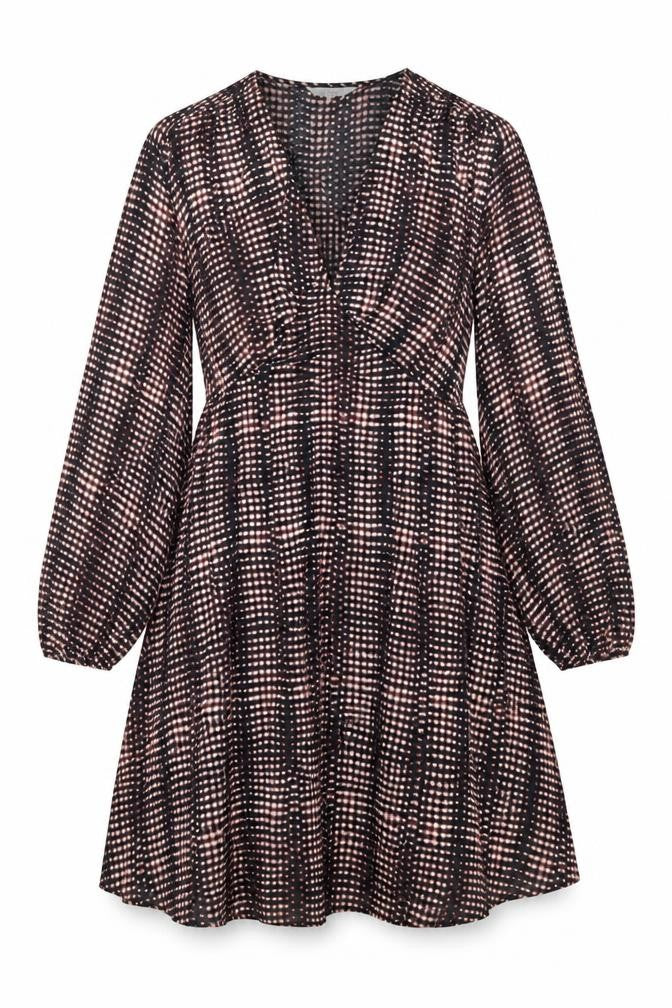 Per Una Womens Black Tie Dye Polyester Shift Size 12 V-Neck Pullover