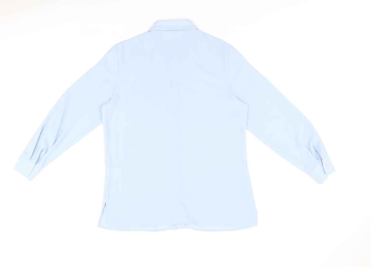 Marks and Spencer Womens Blue Polyester Basic Button-Up Size 12 Collared