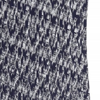 Next Womens Blue Geometric Viscose Bodycon Size 14 Round Neck Pullover