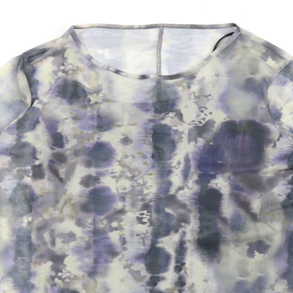 Yours Womens Blue Tie Dye Polyester A-Line Size 16 Round Neck Pullover