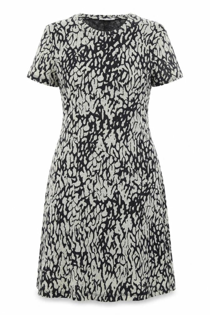 Topshop Womens Black Geometric Polyester A-Line Size 14 Round Neck Pullover