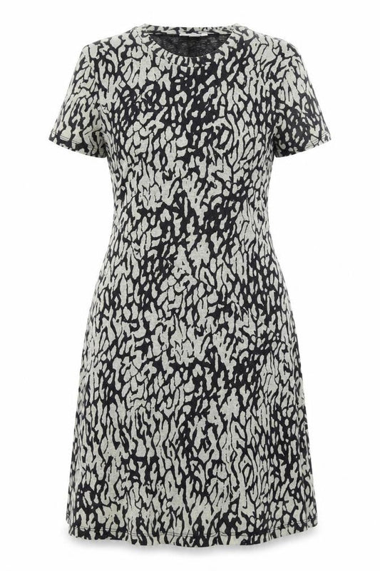 Topshop Womens Black Geometric Polyester A-Line Size 14 Round Neck Pullover