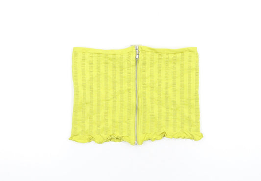 Urban Outfitters Womens Yellow Polyester Cropped T-Shirt Size L Square Neck