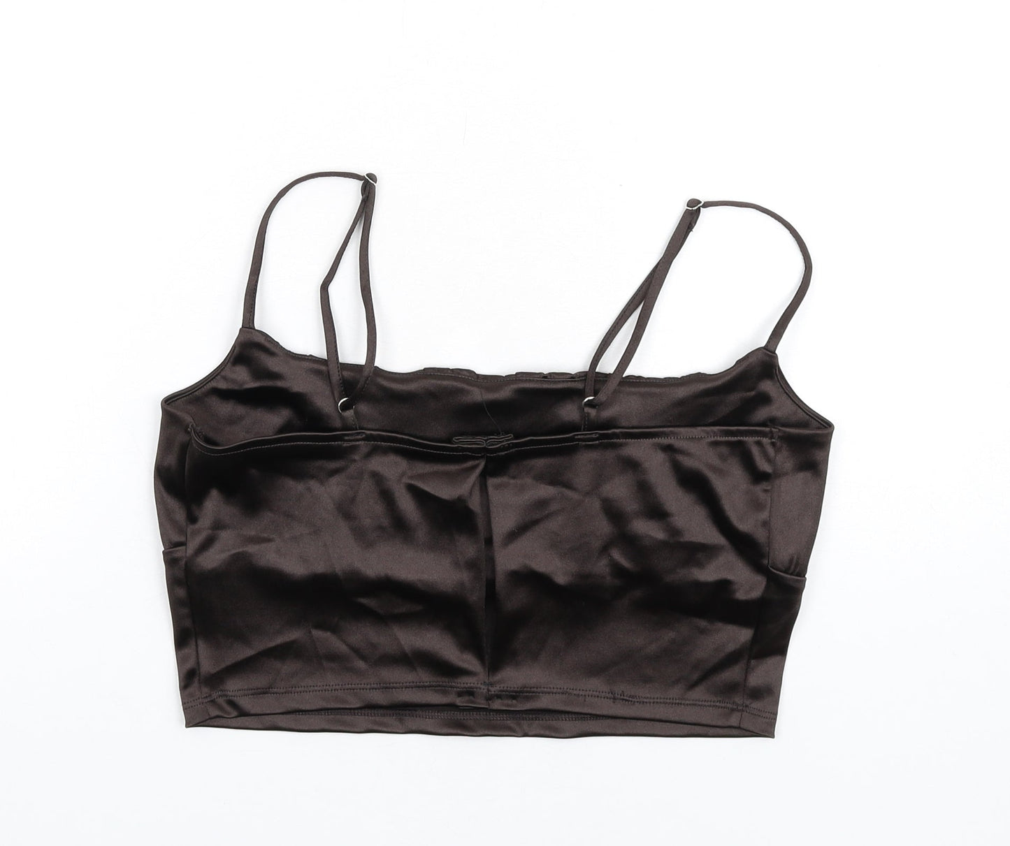 H&M Womens Brown Polyester Camisole T-Shirt Size L Scoop Neck