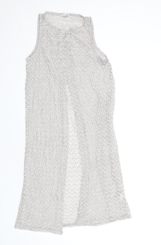 River Island Womens Grey Polyamide Basic Tank Size 12 Round Neck