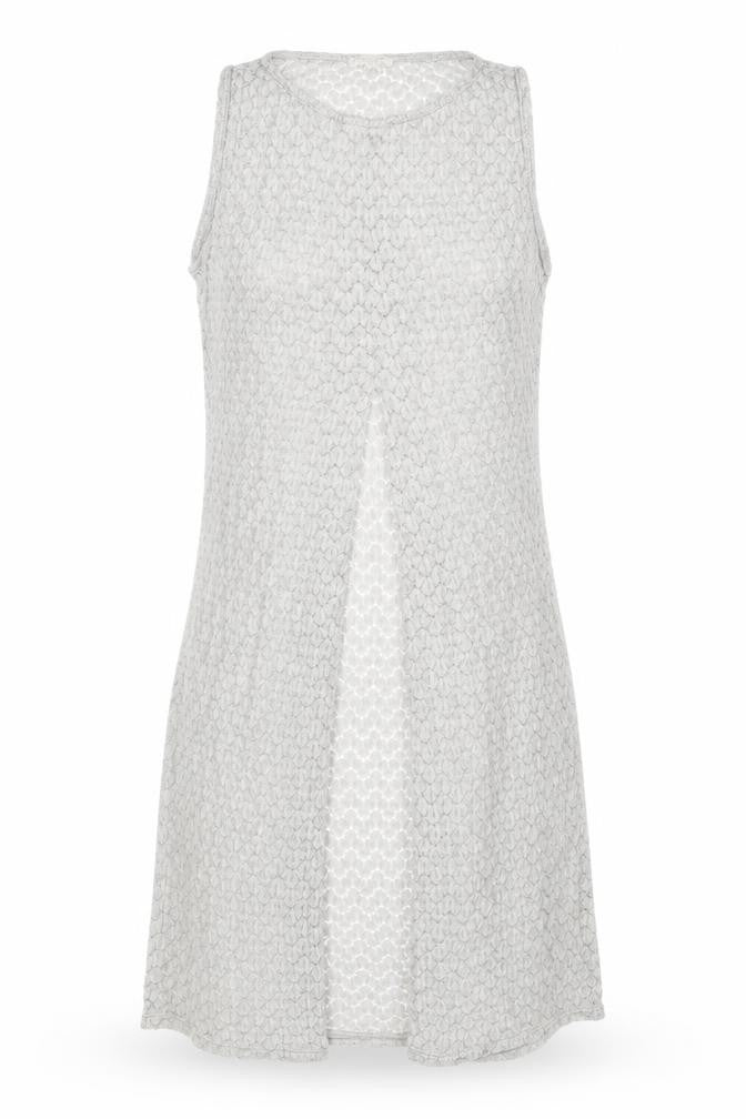 River Island Womens Grey Polyamide Basic Tank Size 12 Round Neck