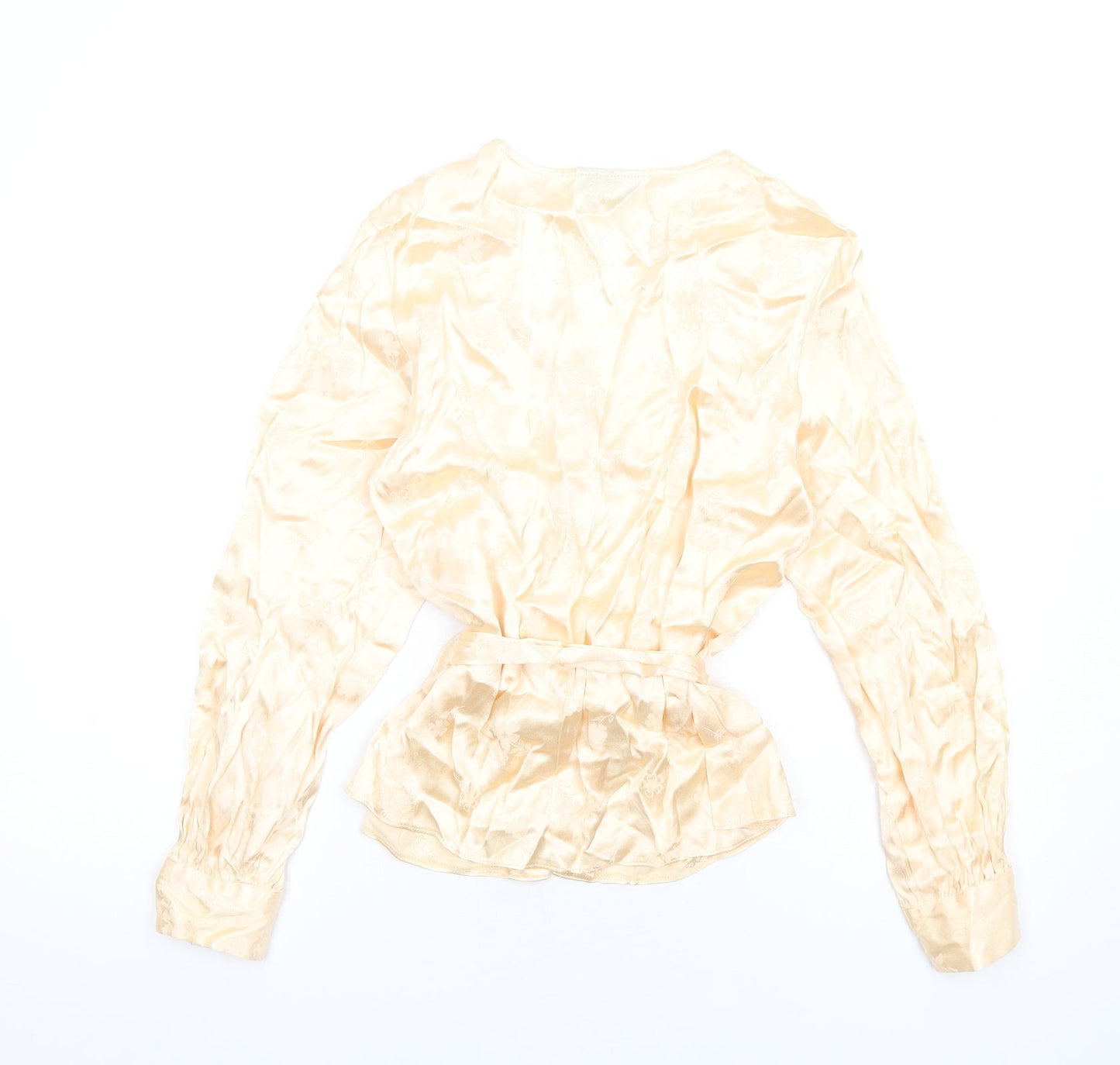 Topshop Womens Ivory Viscose Basic Button-Up Size 8 V-Neck