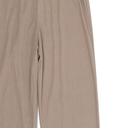 QED London Womens Brown Polyester Trousers Size 8 L32 in Regular