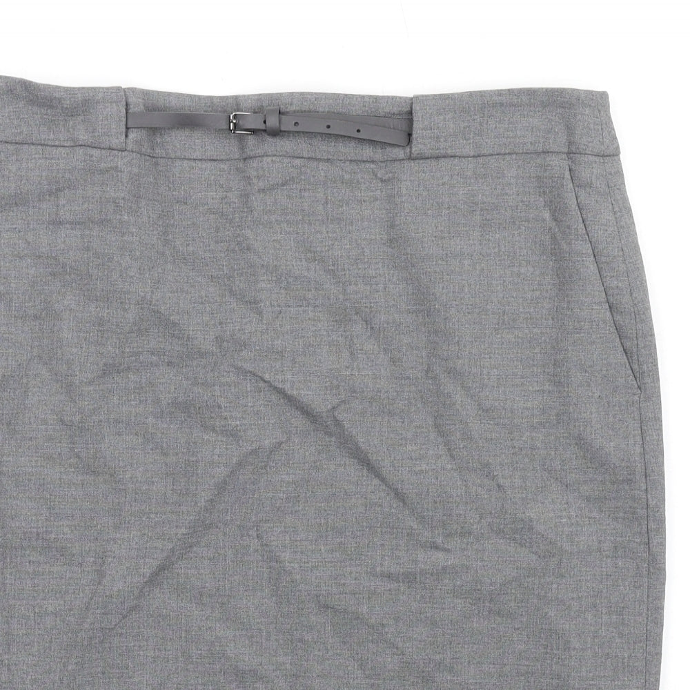 Damsel in a Dress Womens Grey Polyester Straight & Pencil Skirt Size 14 Zip