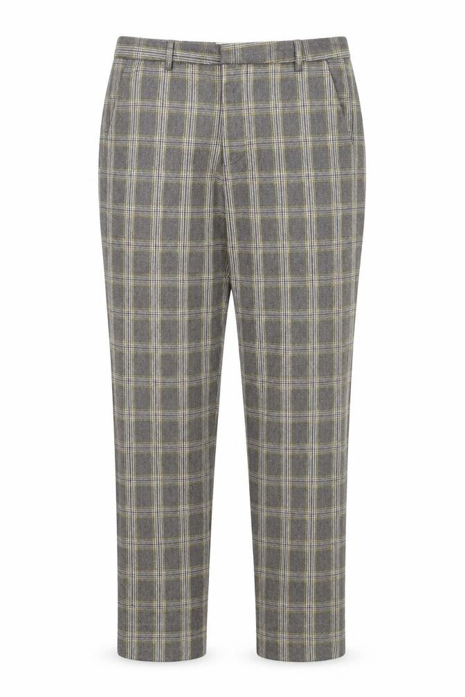 Louche Womens Grey Plaid Polyester Dress Pants Trousers Size 12 L27 in Regular Zip