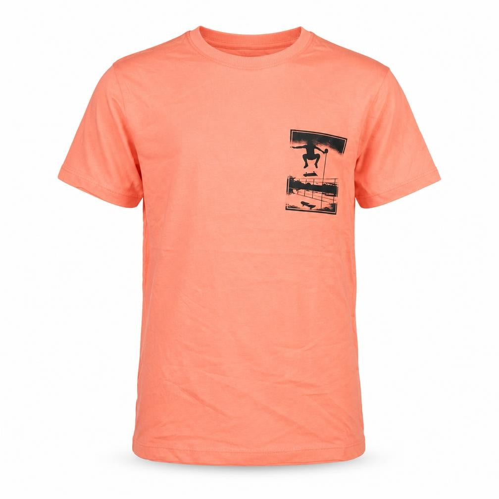Marks & Spencer Boys Pink Cotton Basic T-Shirt Size 12-13 Years Crew Neck Pullover - Skateboard