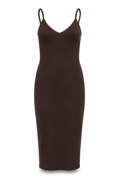PRETTYLITTLETHING Womens Brown Polyester Bodycon Size 4 V-Neck Pullover