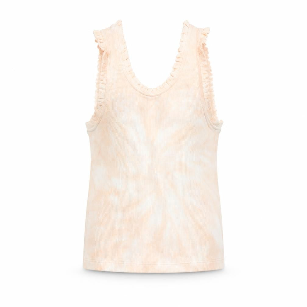 Marks & Spencer Girls Pink Geometric Cotton Basic Tank Size 6-7 Years Scoop Neck Pullover - Tie Dye Effect