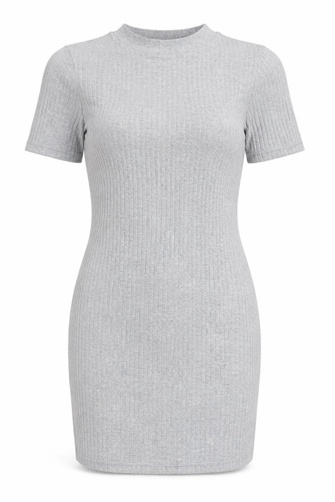 Missguided Womens Grey Viscose Bodycon Size 14 Mock Neck Pullover - Open Back Detail