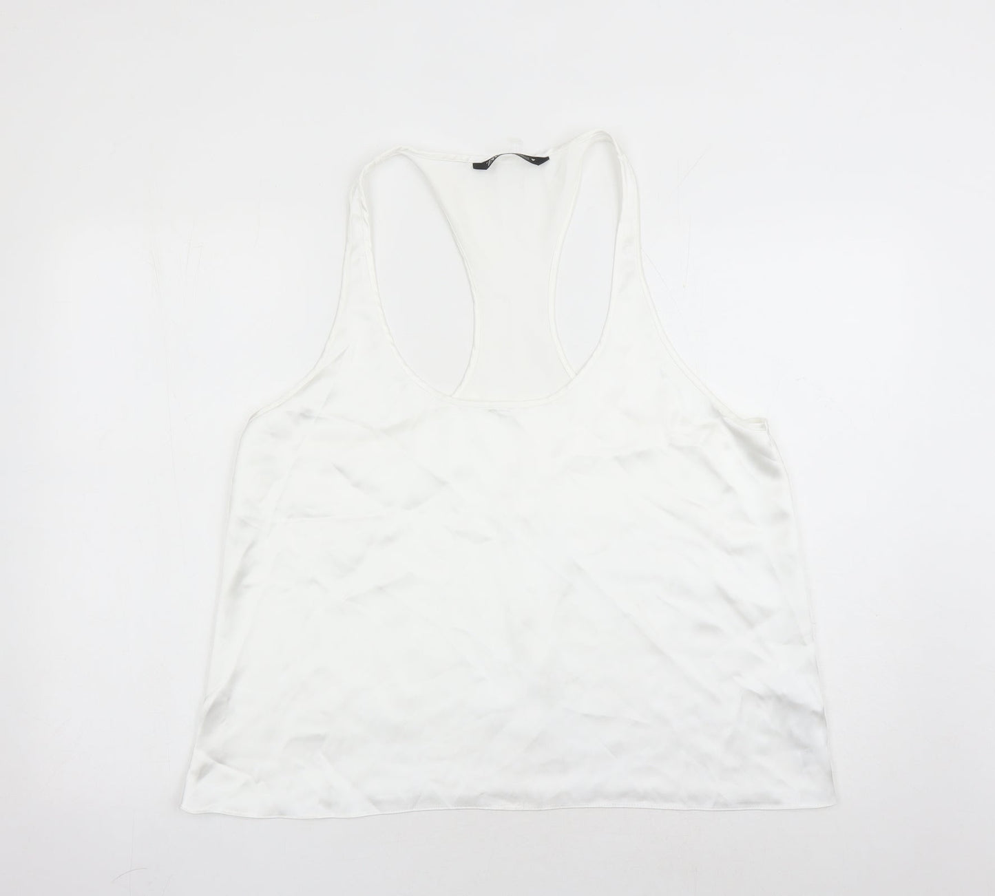 Zara Womens White Polyester Camisole Tank Size 2XL Scoop Neck