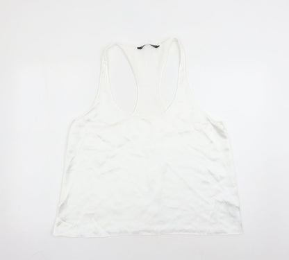 Zara Womens White Polyester Camisole Tank Size 2XL Scoop Neck
