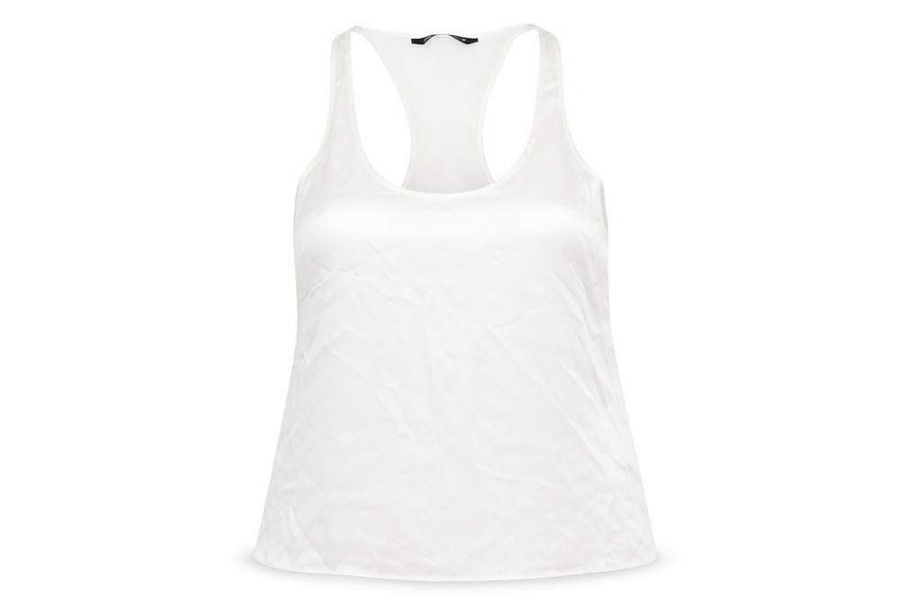 Zara Womens White Polyester Camisole Tank Size 2XL Scoop Neck