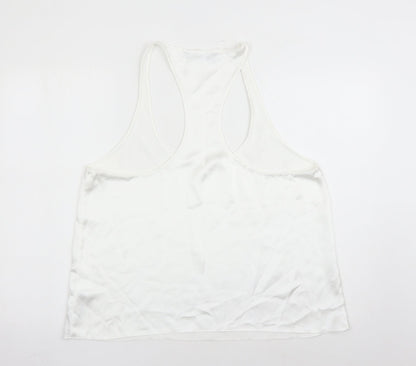 Zara Womens White Polyester Camisole Tank Size 2XL Scoop Neck