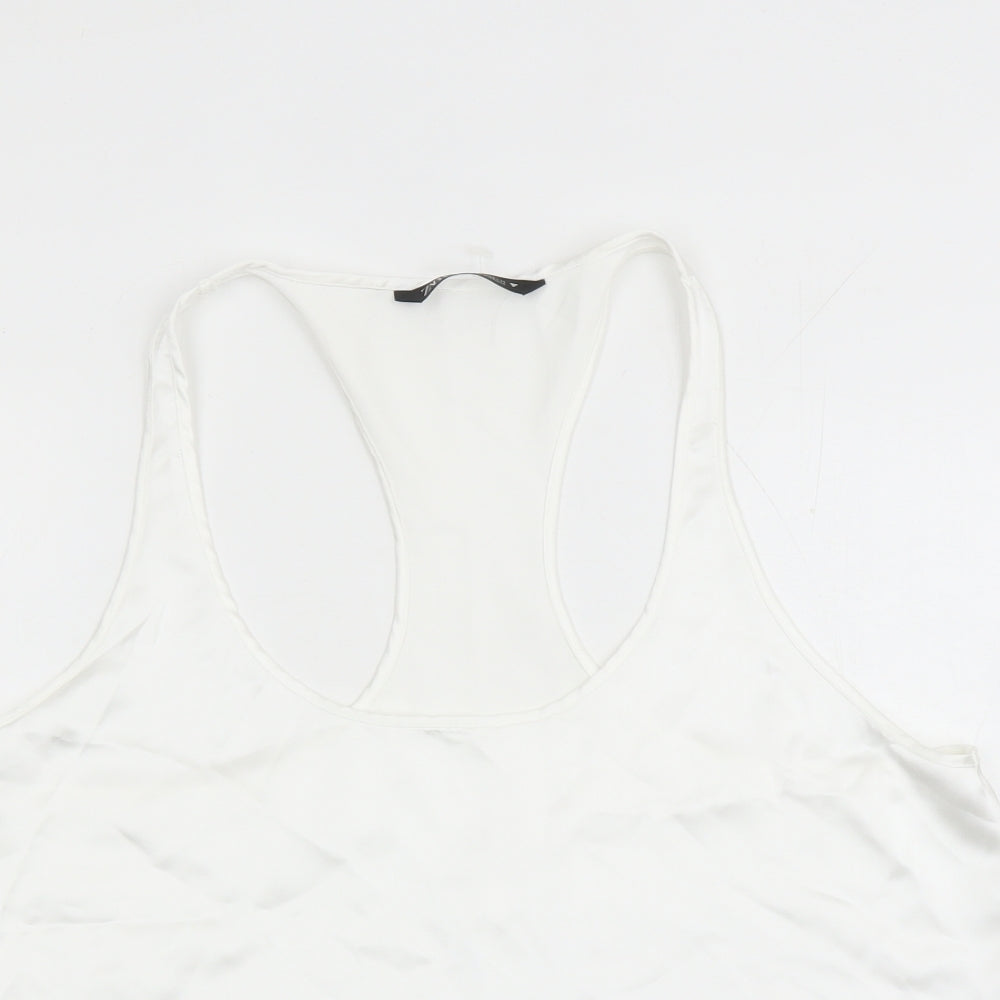 Zara Womens White Polyester Camisole Tank Size 2XL Scoop Neck