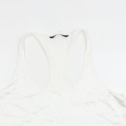 Zara Womens White Polyester Camisole Tank Size 2XL Scoop Neck