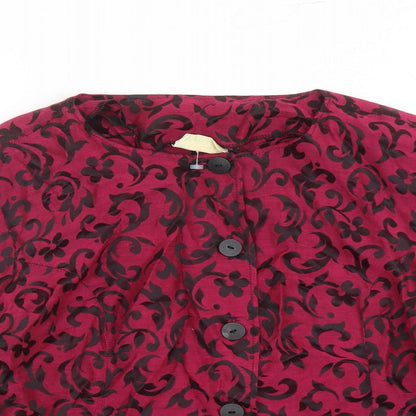 April Fool Womens Purple Geometric Polyester Basic Blouse Size 10 Round Neck - Vintage