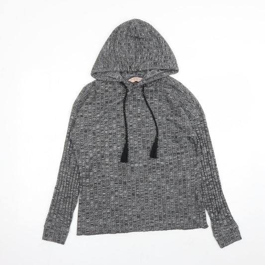 Dorothy Perkins Womens Grey Polyester Pullover Hoodie Size S Pullover - Tasselled