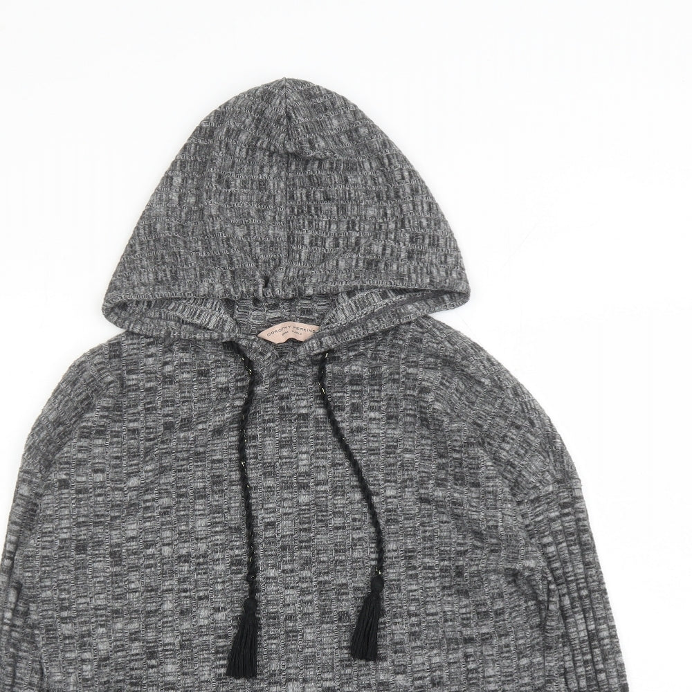 Dorothy Perkins Womens Grey Polyester Pullover Hoodie Size S Pullover - Tasselled