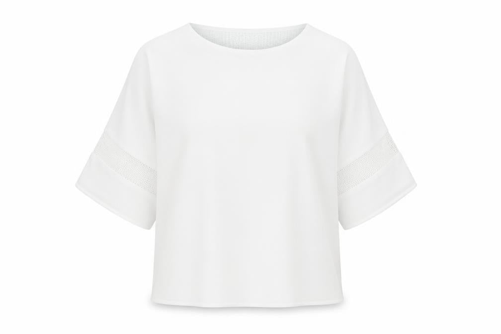Warehouse Womens White Polyester Basic Blouse Size 10 Round Neck - Sequin Detail