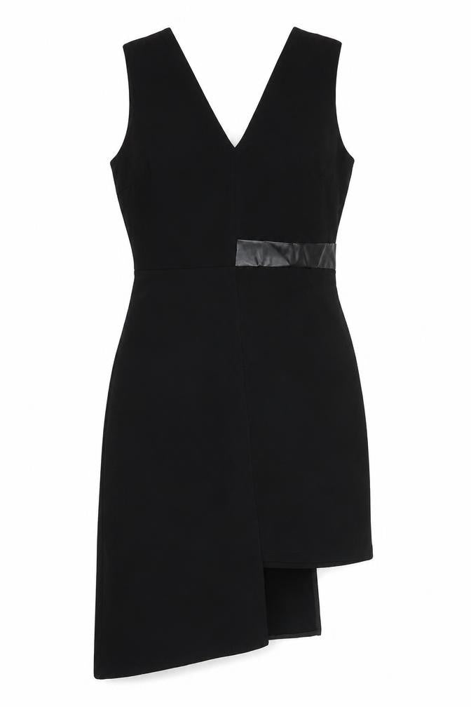 Amazing London Womens Black Polyester A-Line Size 10 V-Neck Zip