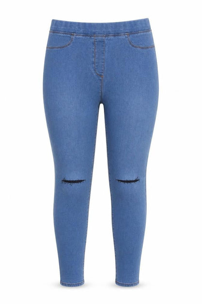 Studio Womens Blue Cotton Jegging Jeans Size 12 L27 in Regular - Elasticated Waist