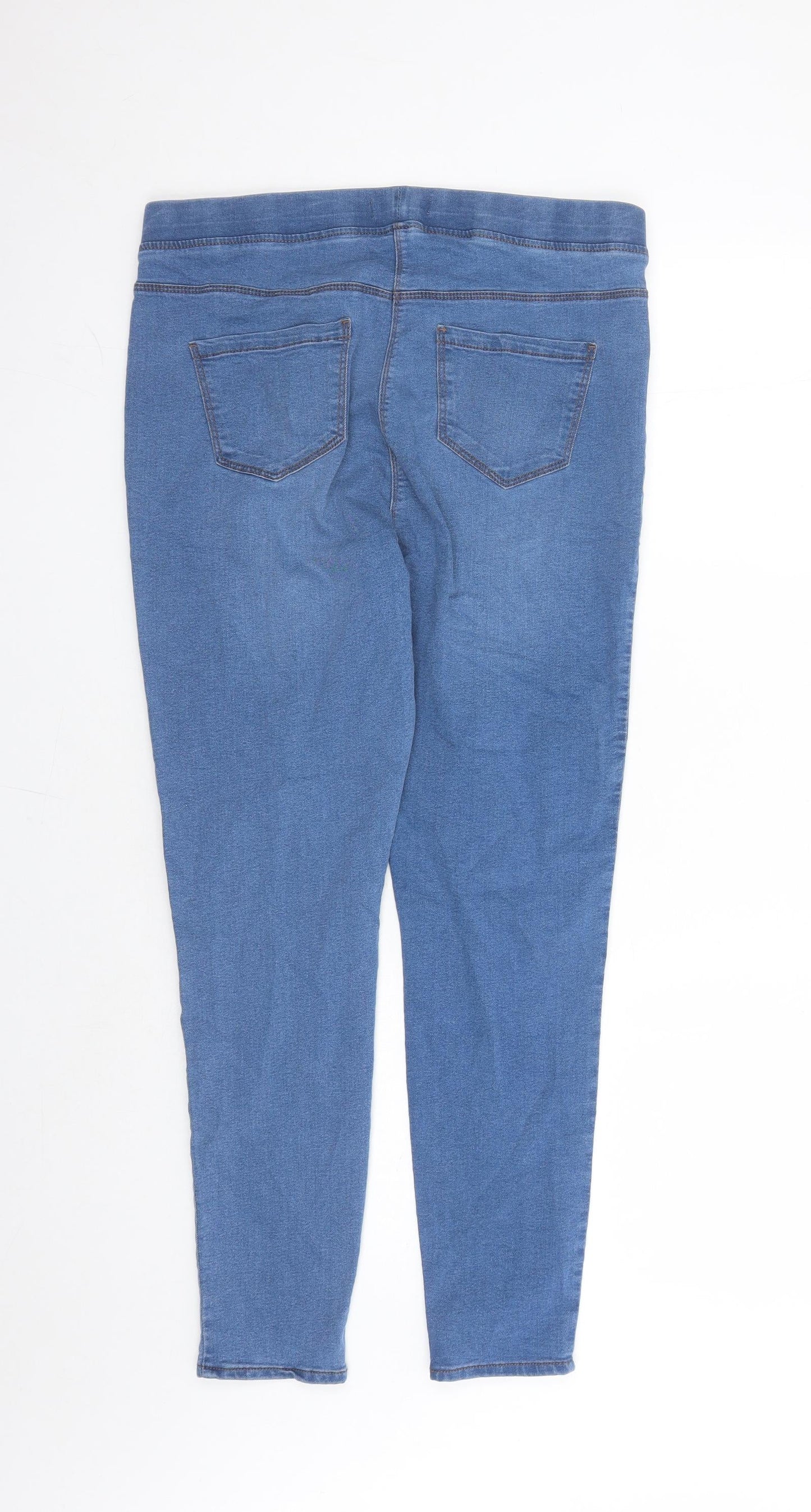 Studio Womens Blue Cotton Jegging Jeans Size 12 L27 in Regular - Elasticated Waist