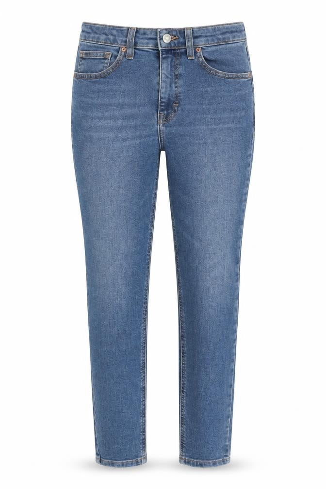Topshop Womens Blue Cotton Straight Jeans Size 28 in L25 in Regular Zip