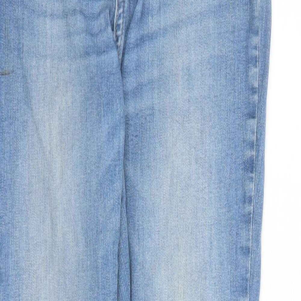 Pieces Womens Blue Cotton Straight Jeans Size M L28 in Regular Zip