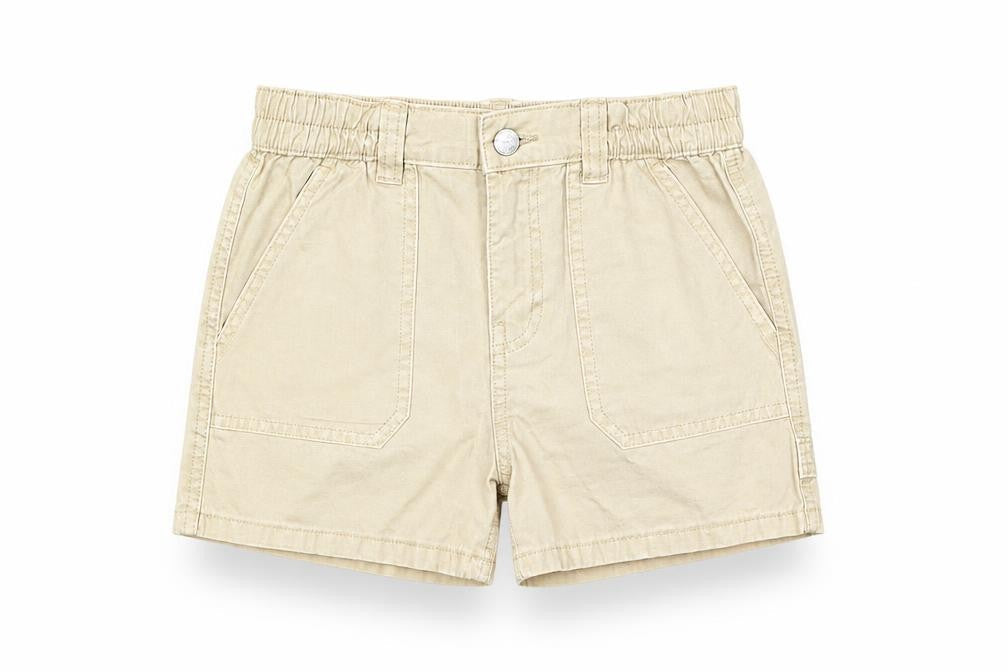 Marks & Spencer Boys Beige Cotton Bermuda Shorts Size 10-11 Years Regular Zip - Elasticated Waist