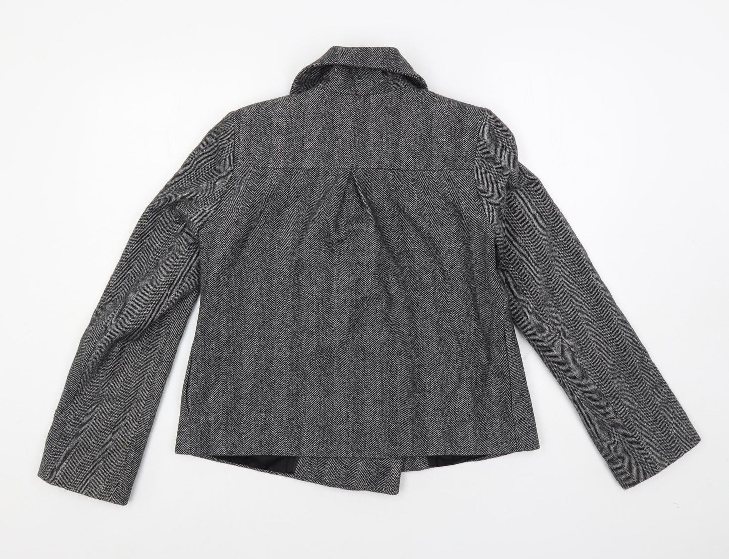 Warehouse Womens Grey Herringbone Jacket Size 8 Button