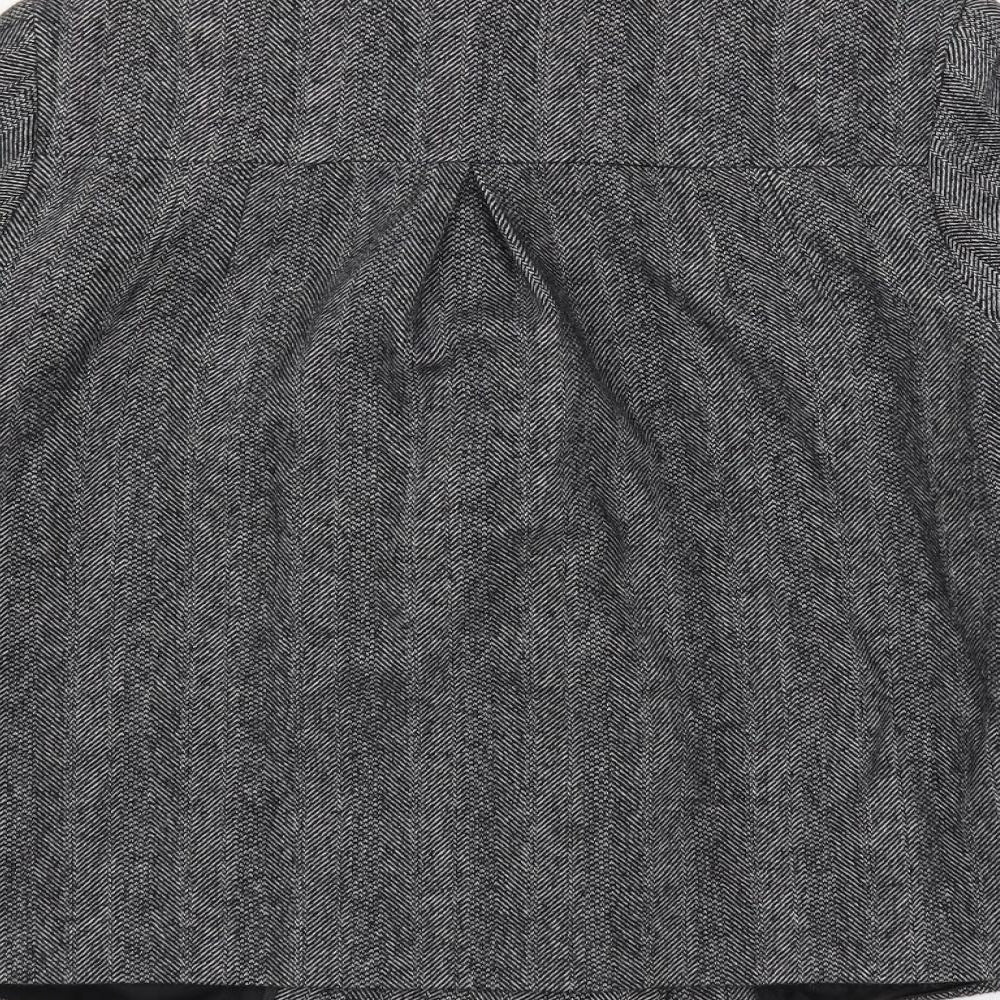 Warehouse Womens Grey Herringbone Jacket Size 8 Button