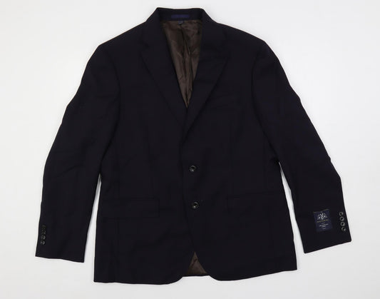 Marks and Spencer Mens Blue Wool Jacket Suit Jacket Size 42 Regular