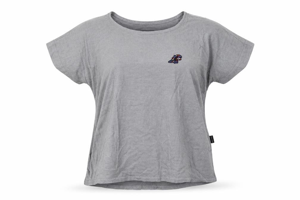 Sport b. Womens Grey Cotton Basic T-Shirt Size 14 Boat Neck
