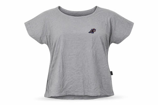 Sport b. Womens Grey Cotton Basic T-Shirt Size 14 Boat Neck
