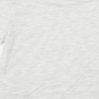 Marks & Spencer Girls Grey Solid Cotton Top Pyjama Top Size 3-4 Years Pullover