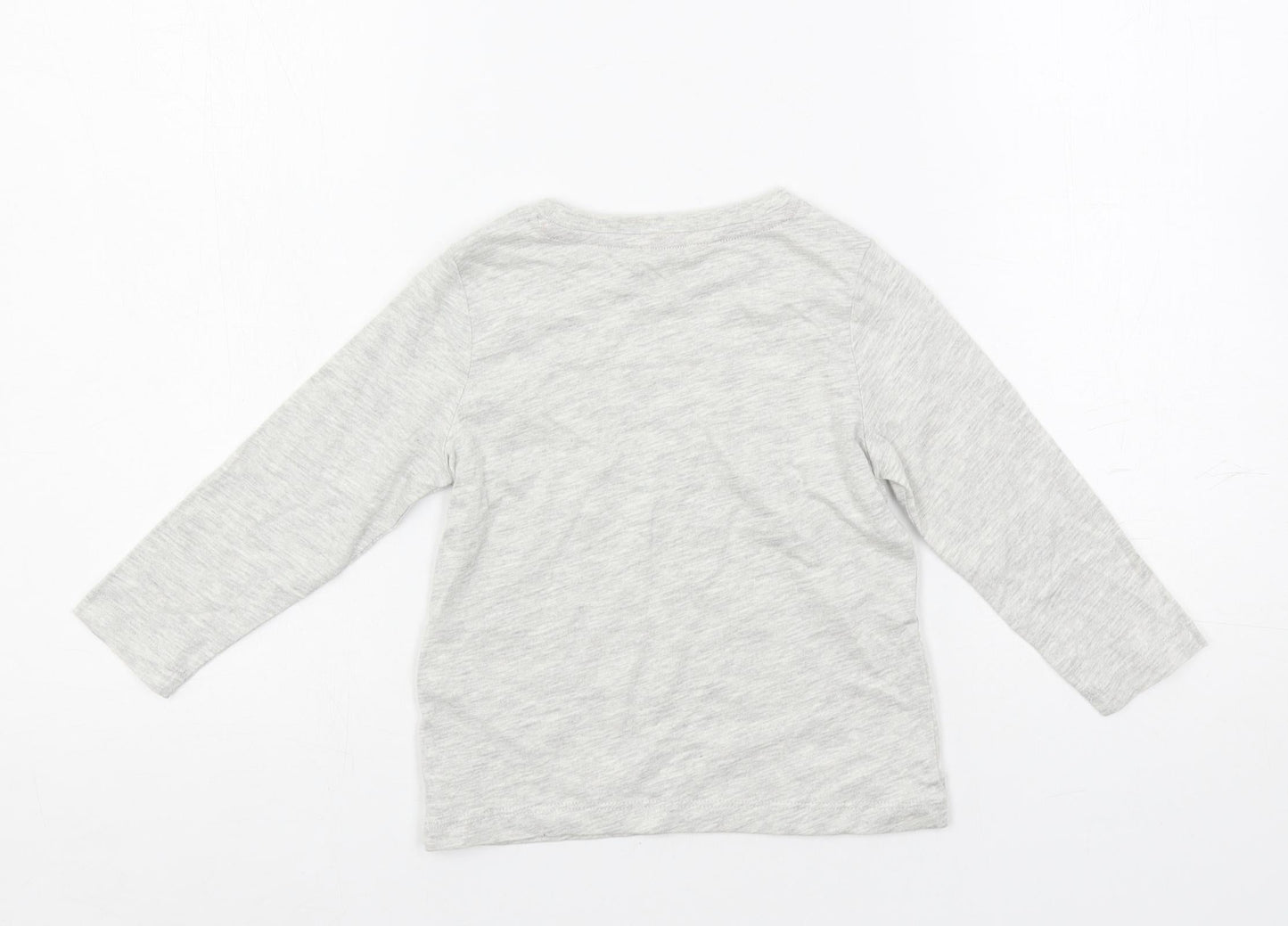 Marks and Spencer Baby Grey Solid Cotton Cami Pyjama Top Size 18-24 Months Pullover
