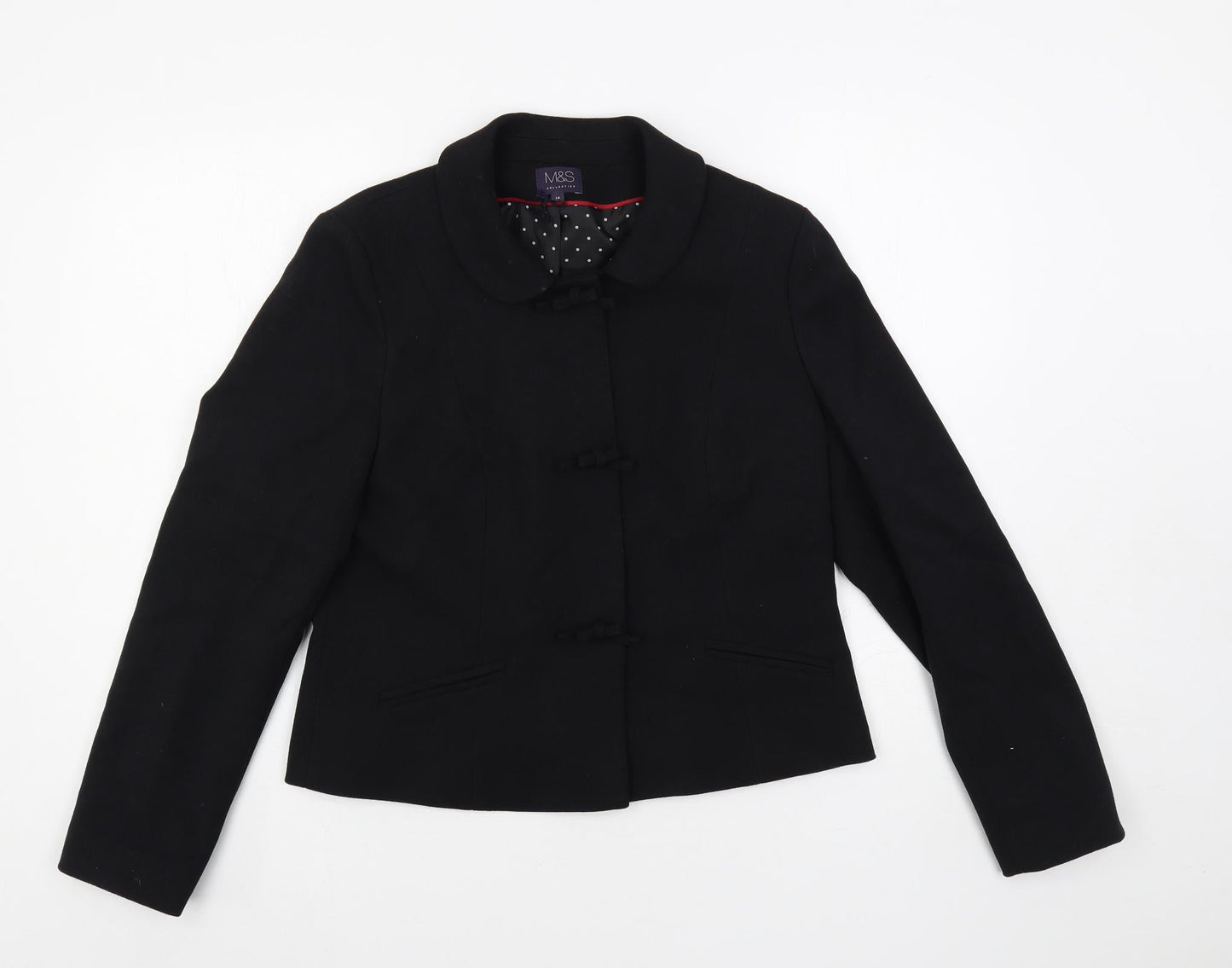 Marks and Spencer Womens Black 3-in-1 Jacket Jacket Size 14 Snap