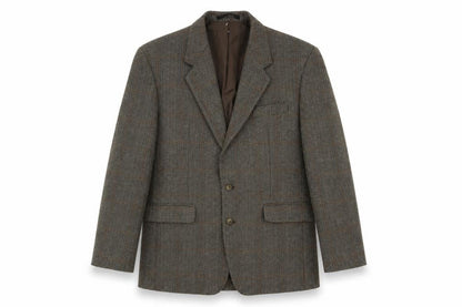 Hodges Mens Green Check Wool Jacket Blazer Size 42 Regular