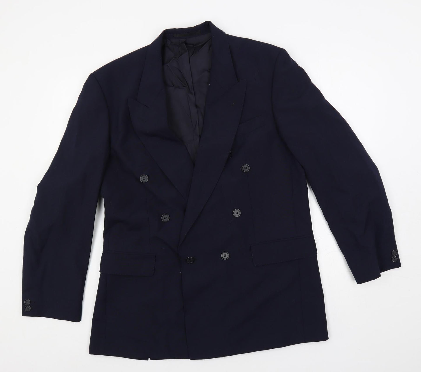 Varteks Mens Blue Polyester Jacket Suit Jacket Size 40 Regular