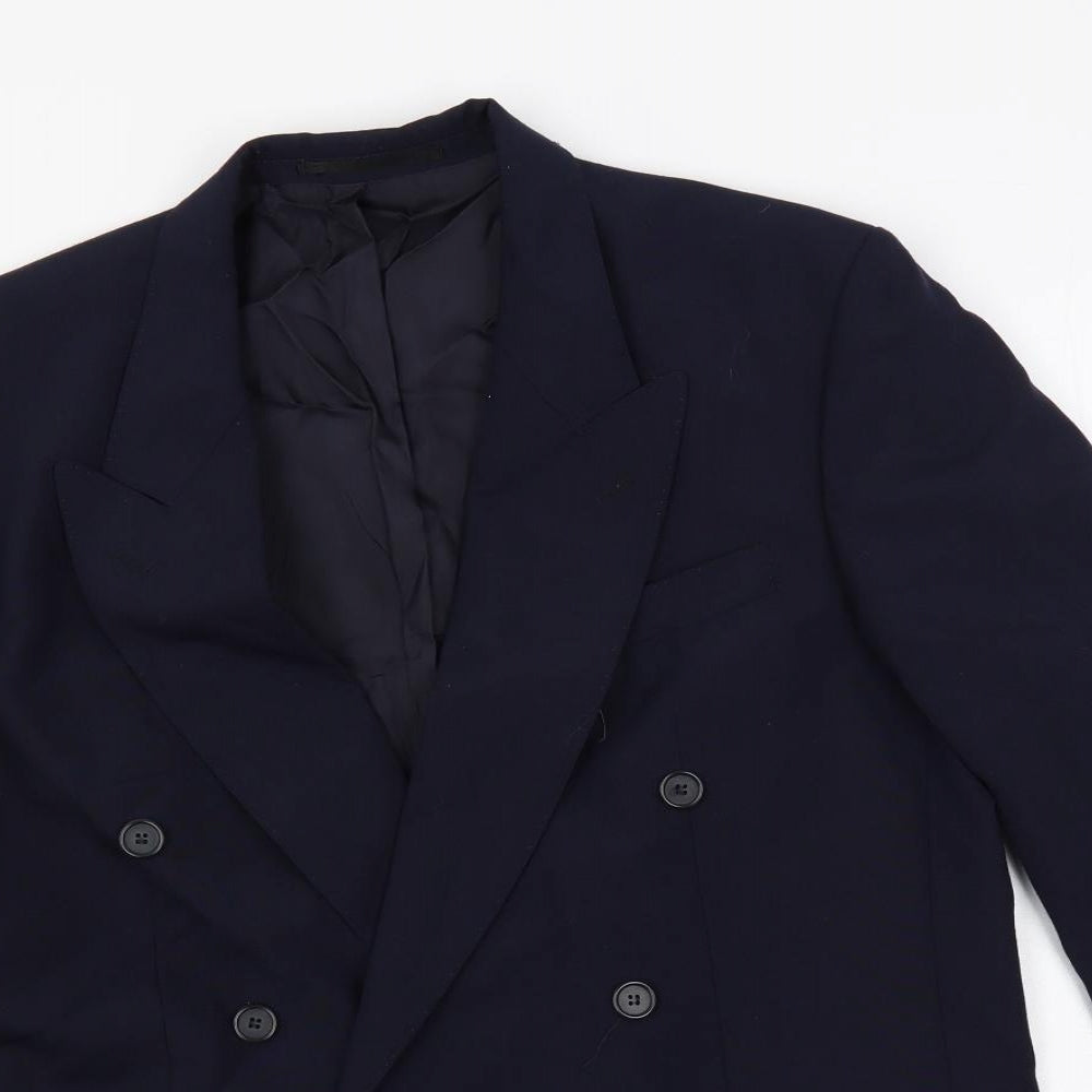 Varteks Mens Blue Polyester Jacket Suit Jacket Size 40 Regular