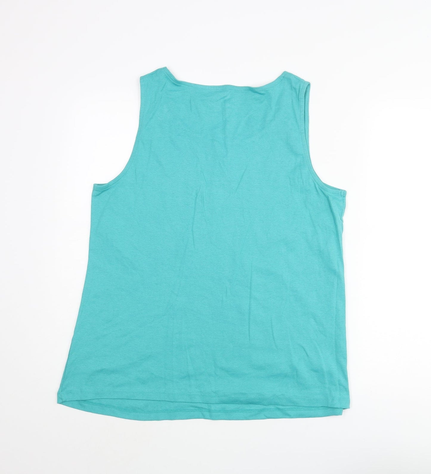 Love Tees Womens Blue Cotton Basic Tank Size 20 Scoop Neck
