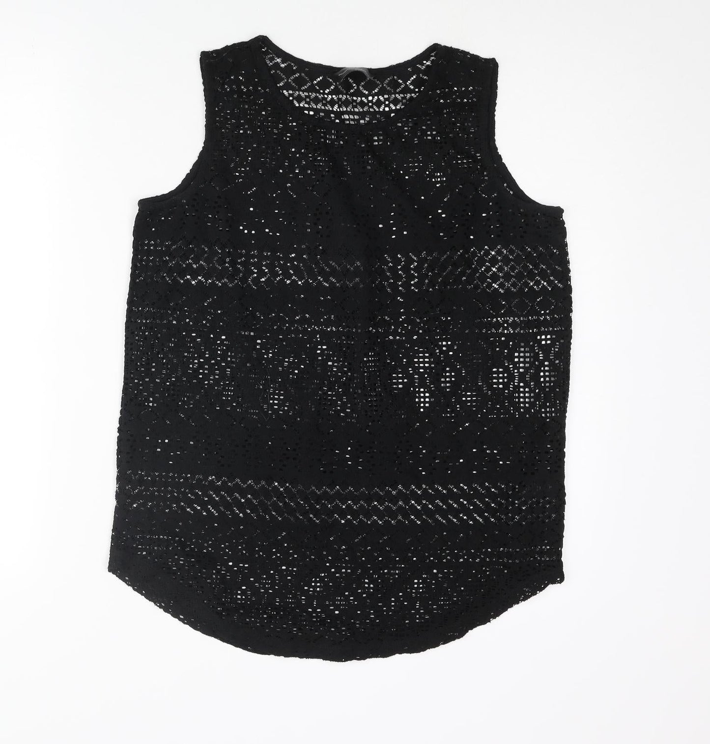 NEXT Womens Black Polyester Camisole Blouse Size 10 Round Neck
