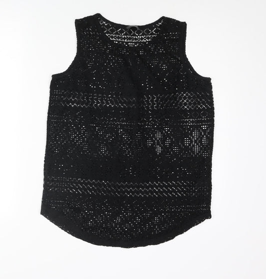 NEXT Womens Black Polyester Camisole Blouse Size 10 Round Neck