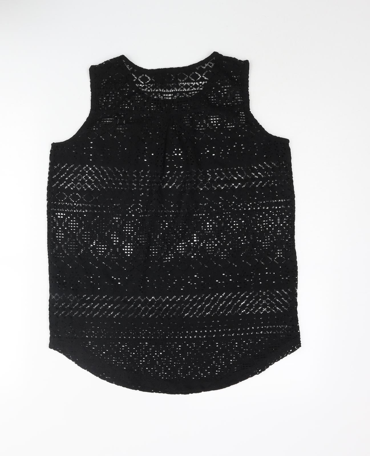 NEXT Womens Black Polyester Camisole Blouse Size 10 Round Neck
