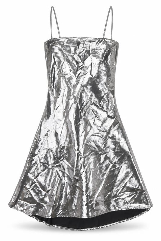 Zara Womens Silver Polyester A-Line Size XS Square Neck Tie
